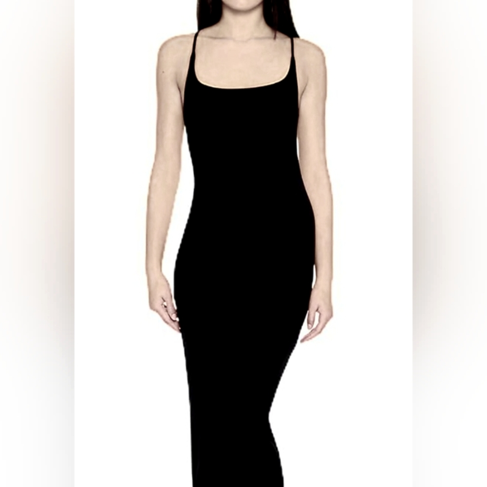 Forever 21 Sparkling Black Velvet Texture Midi Dress